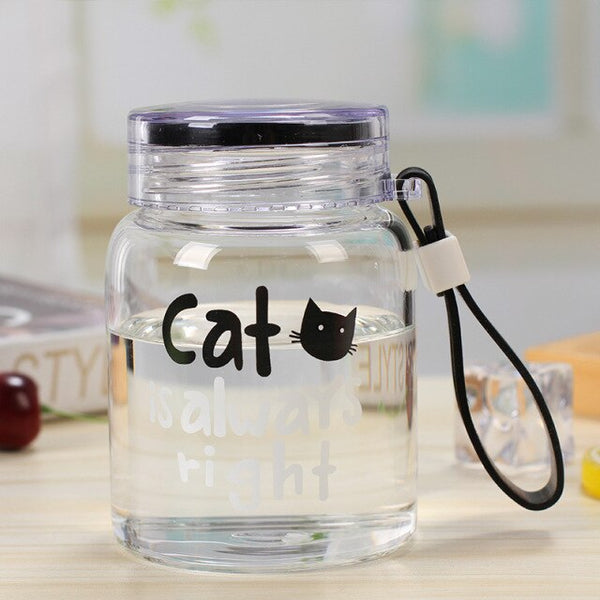 cute glass water tumbler cat