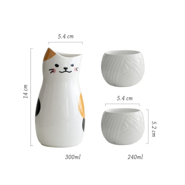 3pcs cat japanese wine pot default title