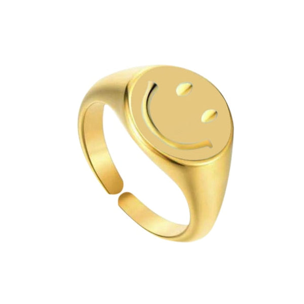 smiley face ring yellow