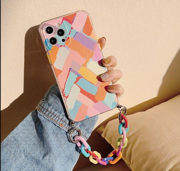abstract iphone case with chain