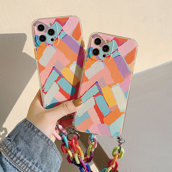 abstract iphone case with chain