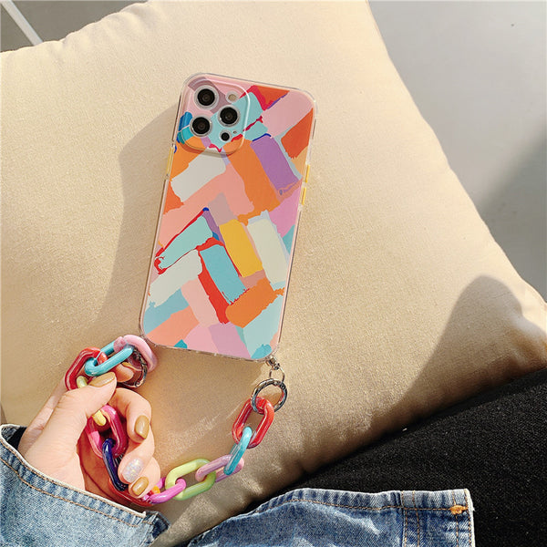 abstract iphone case with chain