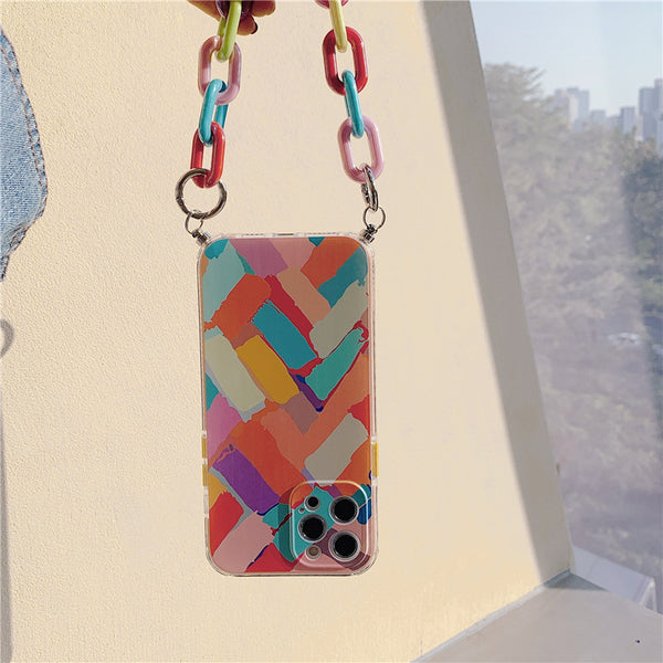 abstract iphone case with chain