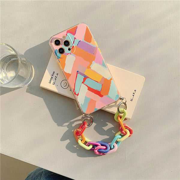 abstract iphone case with chain