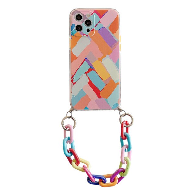 abstract iphone case with chain