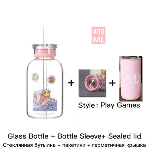sailor moon glass bottle games bot lid slee4 / 450-700ml