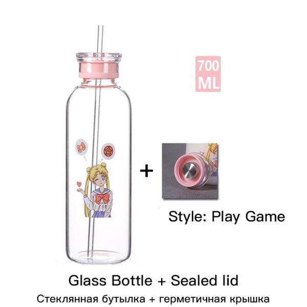 sailor moon glass bottle cute bottle lid7 / 450-700ml