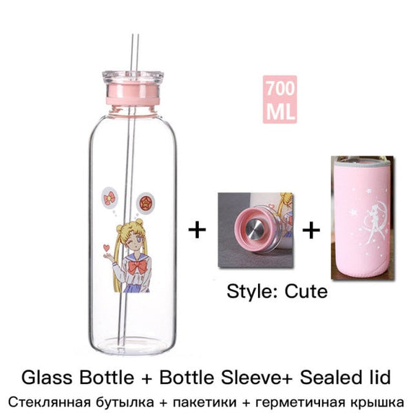 sailor moon glass bottle cute bot lid sleeve7 / 450-700ml