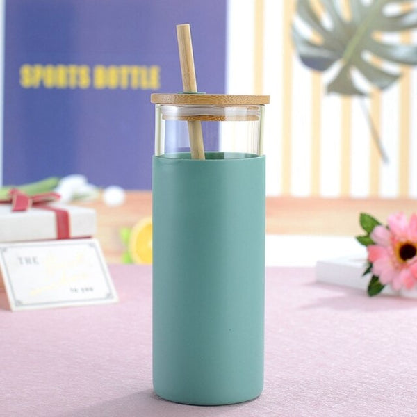 500ml heat-resistant glass tumbler green