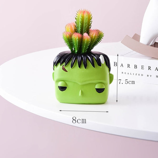 artificial plants in cute ceramic planters frankenstein