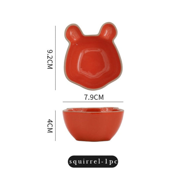 cute cartoon ceramic small dish squirrel-1pc