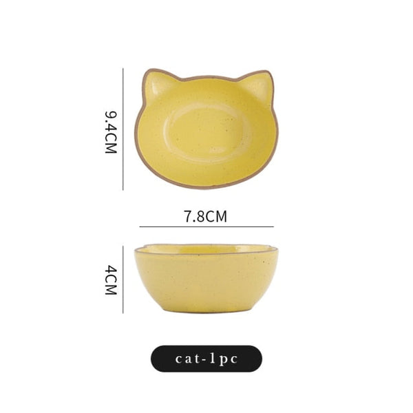 cute cartoon ceramic small dish cat-1pc