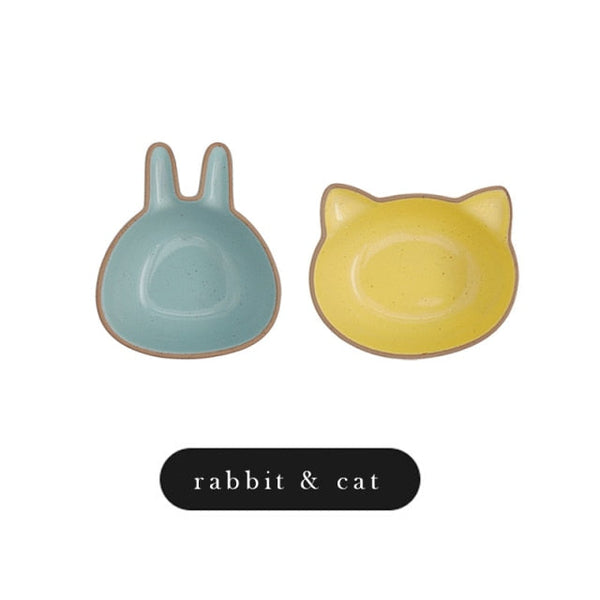 cute cartoon ceramic small dish 2pcs-b