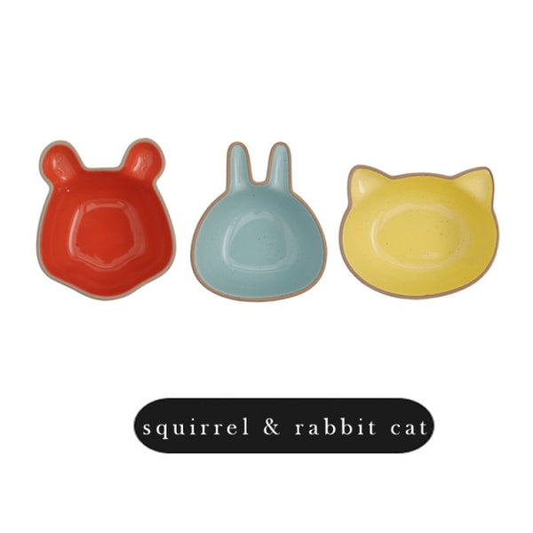 cute cartoon ceramic small dish 3pcs-a
