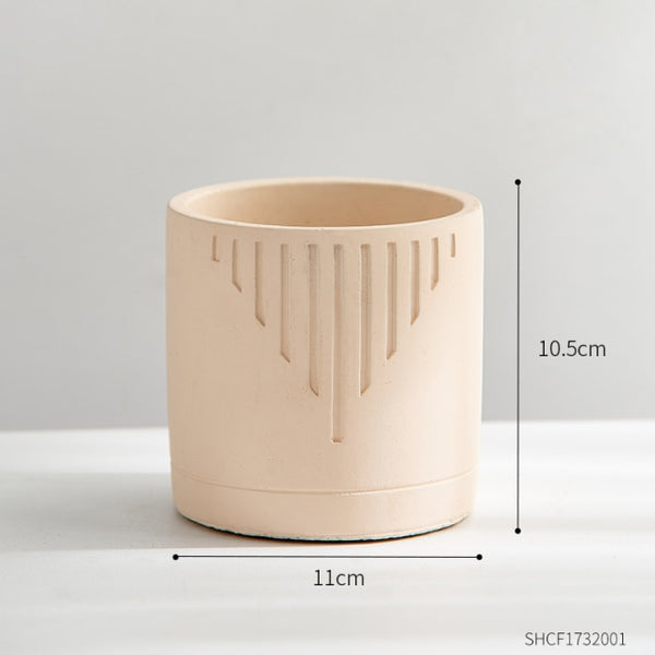 creative cement flower pot off-white