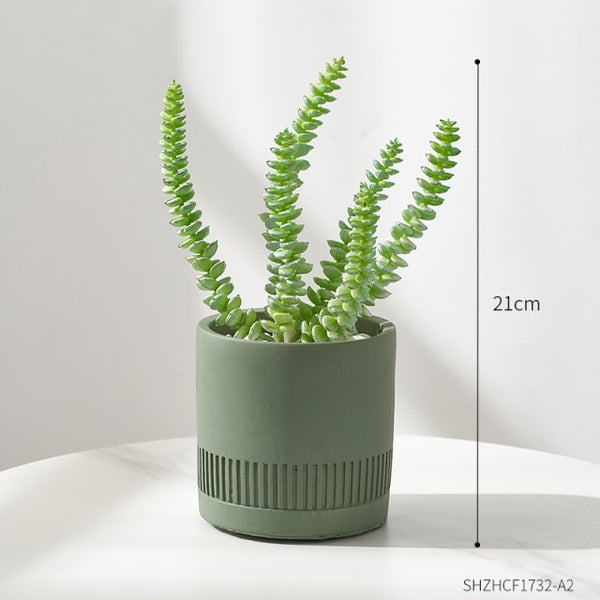 creative cement flower pot green-b