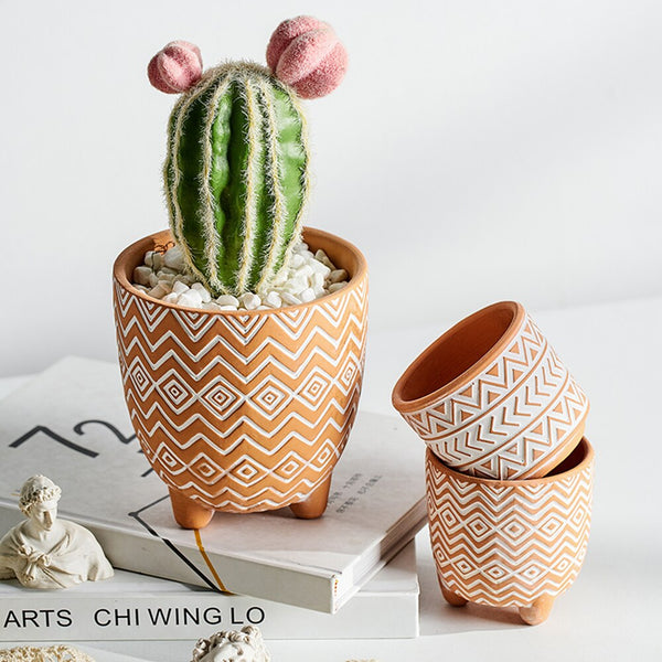 boho terracotta plant pots