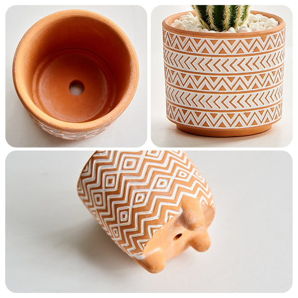 boho terracotta plant pots