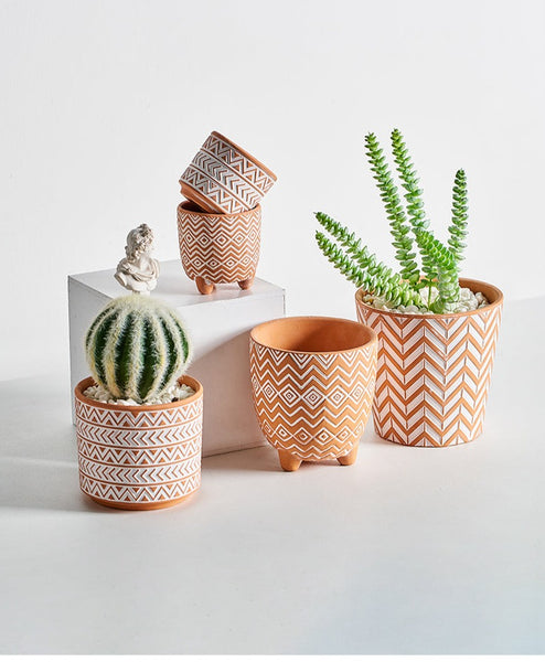 boho terracotta plant pots