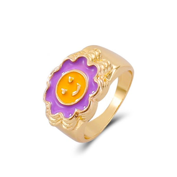 stainless steel chunky rings suitable / b sun flower