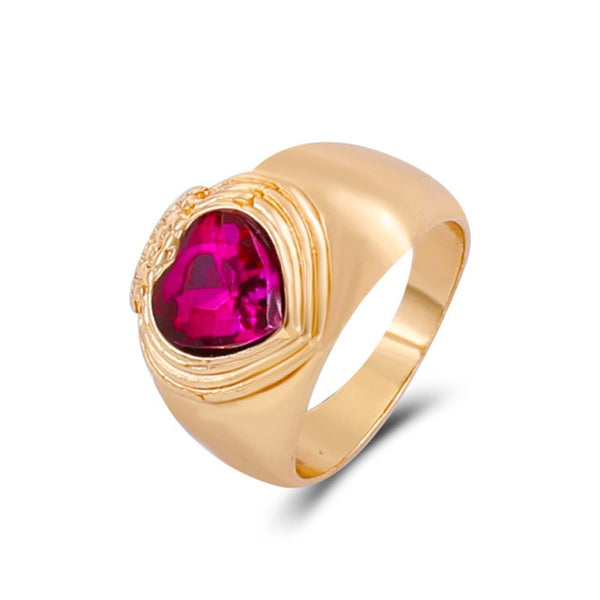 stainless steel chunky rings suitable / f heart diamond