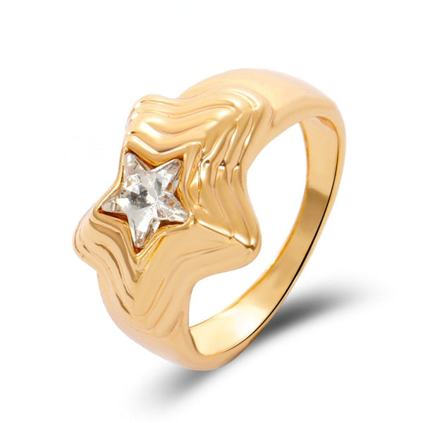 stainless steel chunky rings suitable / m diamond star