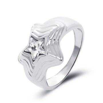 stainless steel chunky rings suitable / n diamond star