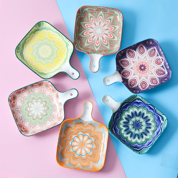 cute bohemian ceramic baking tray