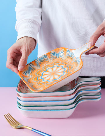 cute bohemian ceramic baking tray