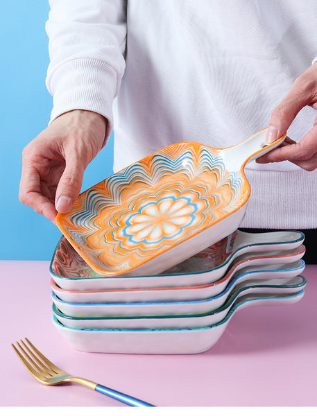 cute bohemian ceramic baking tray