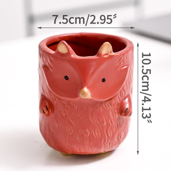 succulent ceramic animal planters fox