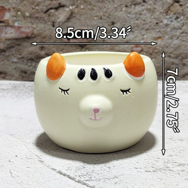 cartoon animal succulent pot cat