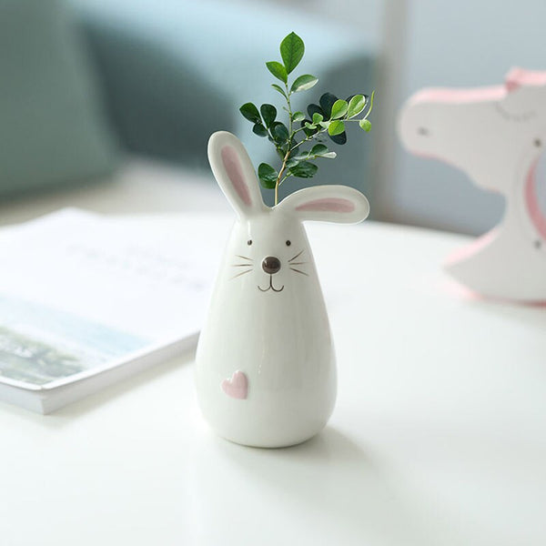 bunny shaped ceramic flower pot