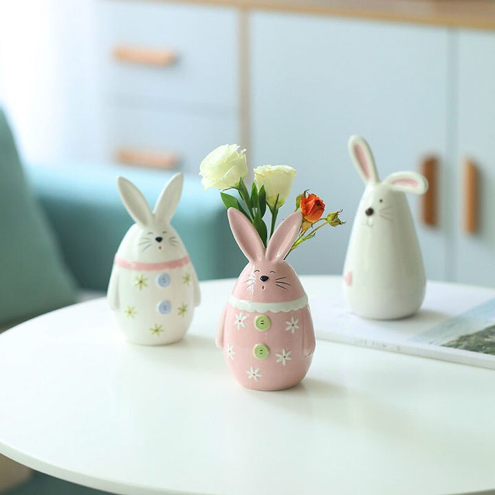 bunny shaped ceramic flower pot