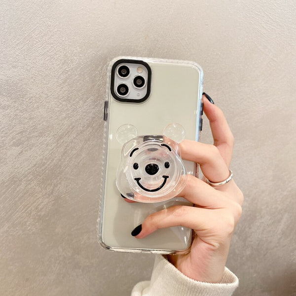 iphone case with clear cartoon bear holder