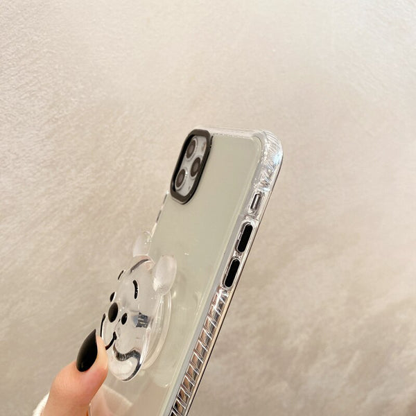 iphone case with clear cartoon bear holder