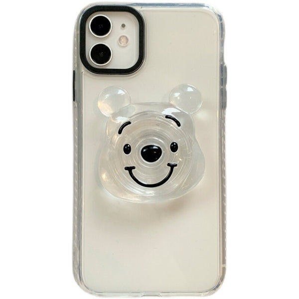 iphone case with clear cartoon bear holder