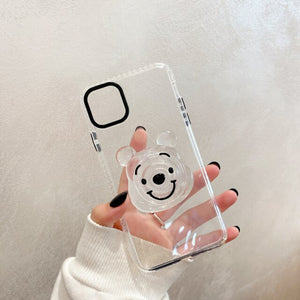 iphone case with clear cartoon bear holder