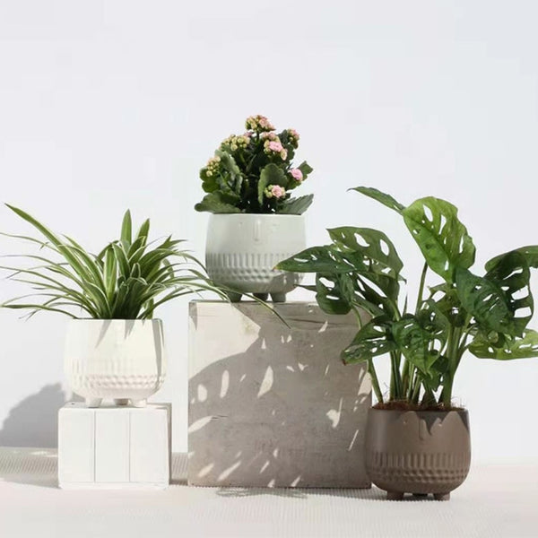 abstract human face flower pot