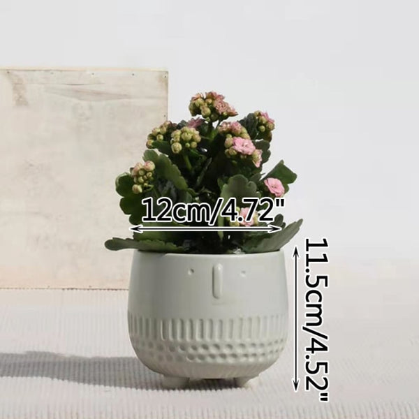 abstract human face flower pot a