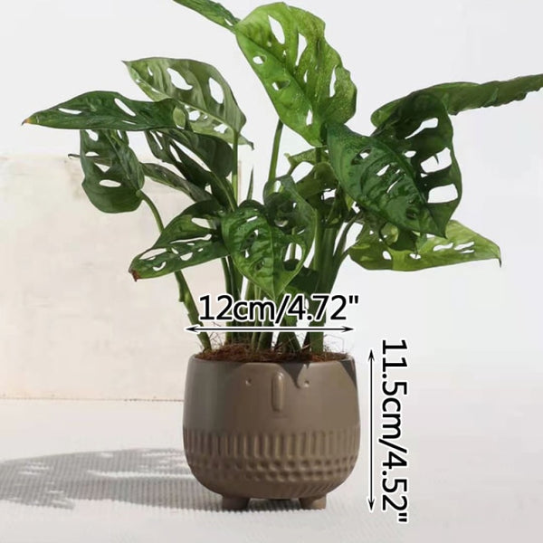 abstract human face flower pot c