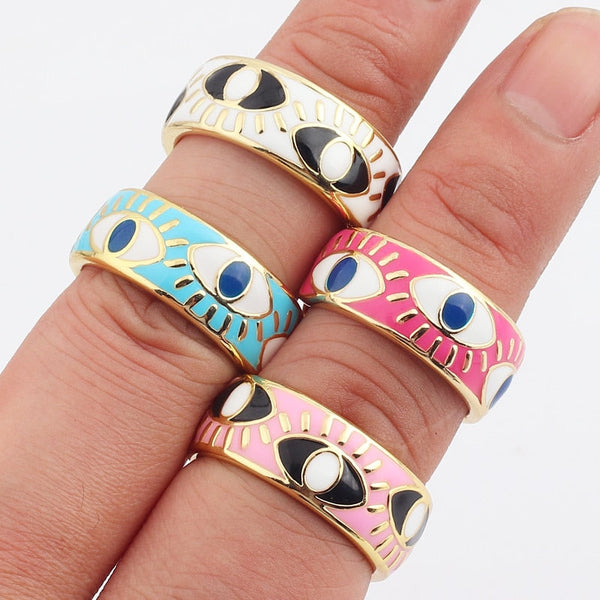 enamel engrave cute friendship ring