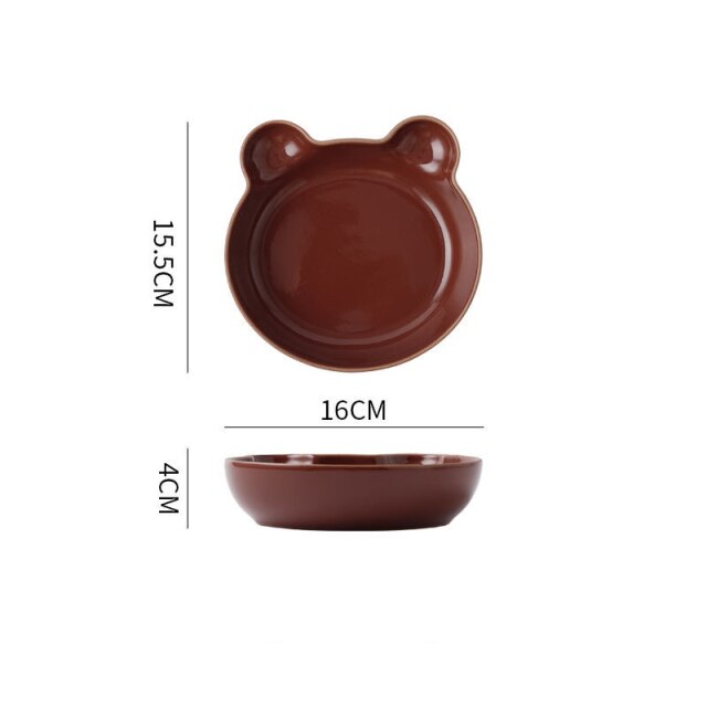 set of cute cartoon ceramic plate bear-1pc