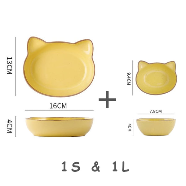 set of cute cartoon ceramic plate cat-2pcs