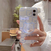 cute iphone case with clear bear holder