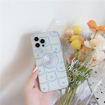 cute iphone case with clear bear holder