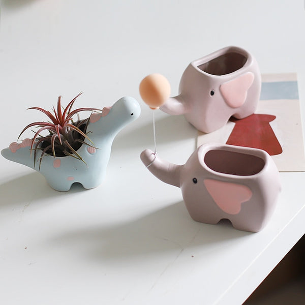 cute pastel ceramic succulents planters