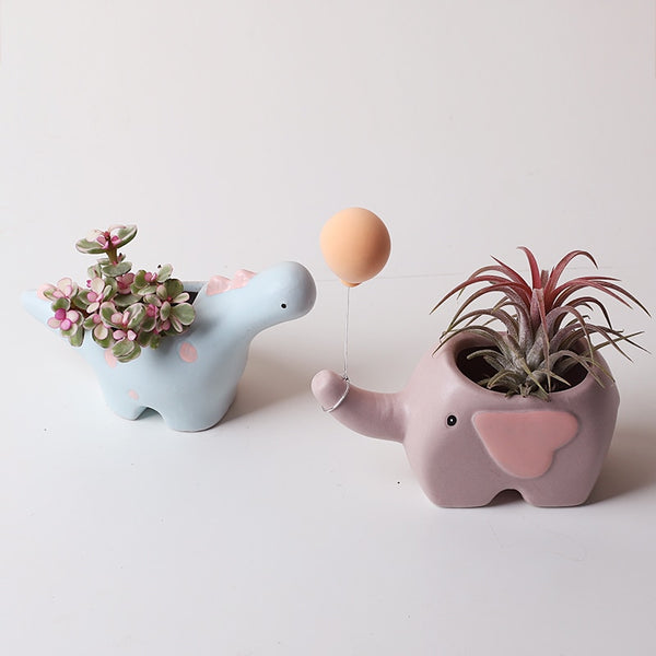 cute pastel ceramic succulents planters