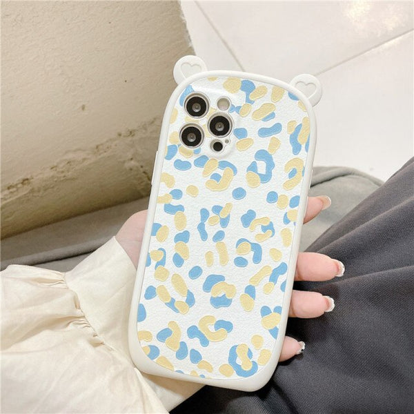 iphone case with a cute leopard pattern and holder