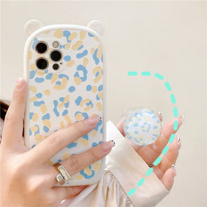 iphone case with a cute leopard pattern and holder